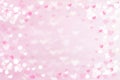 Abstract festive blur bright pink pastel background with pink and white hearts love bokeh for wedding card or ValentineÃ¢â¬Ës day. Royalty Free Stock Photo